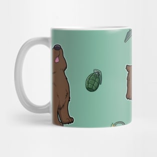 Dumb Bear Danger Pattern (mint) Mug